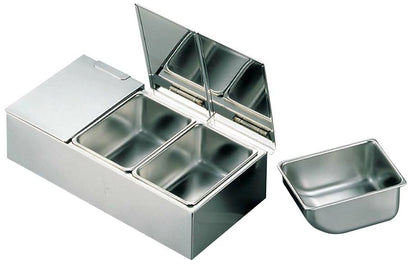 Ebm Stainless Steel Yakumi Seasoning Container Separate Cover Type 4 Compartments
