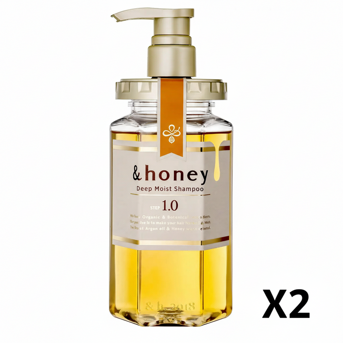 Honey Deep Moist Shampoo Super Moist Organic Japan 440Ml - Set of 2
