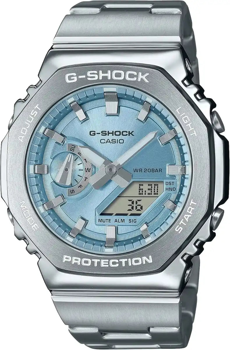 G-SHOCK GM-2100GC-1AJF Metal Cover Black Limited Edition Watch - Sky Blue
 - 4549526383557