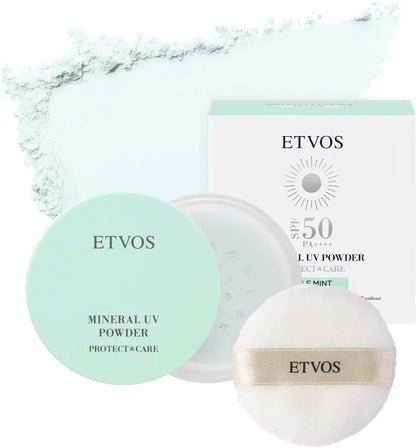 Etvos Mineral UV Powder SPF50 PA Sunscreen Finishing Powder - Pale Mint - 4580682137264