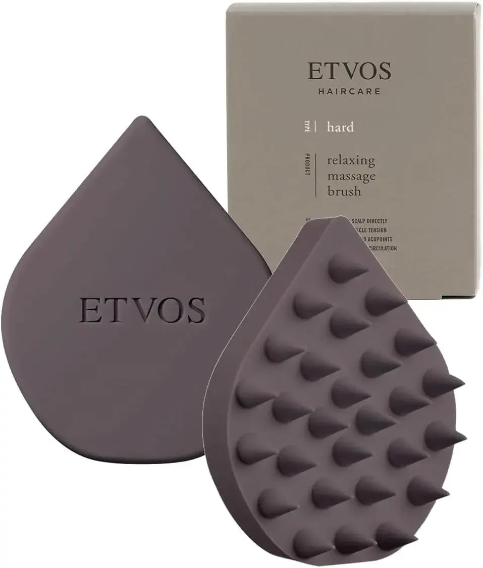 Etvos Relaxing Massage Brush Scalp Massage Shampoo Brush - Charcoal Gray Hard Type - 4580682133242
