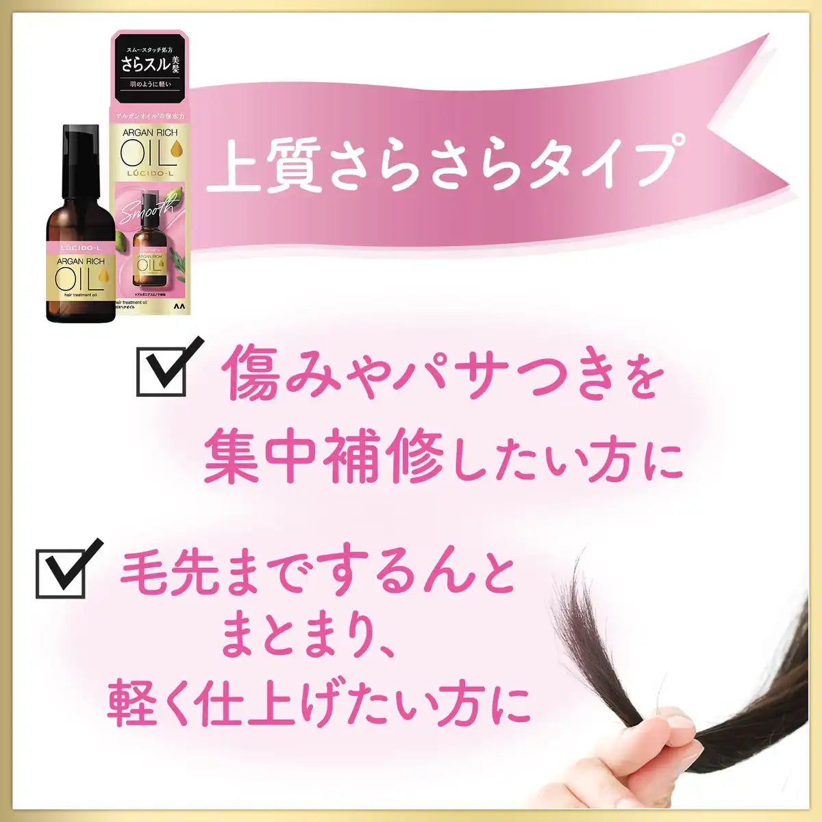 Lucido-L Huile Traitement Ex Huile Capillaire 80ml Argan Leave-In pour Cheveux Lisses
