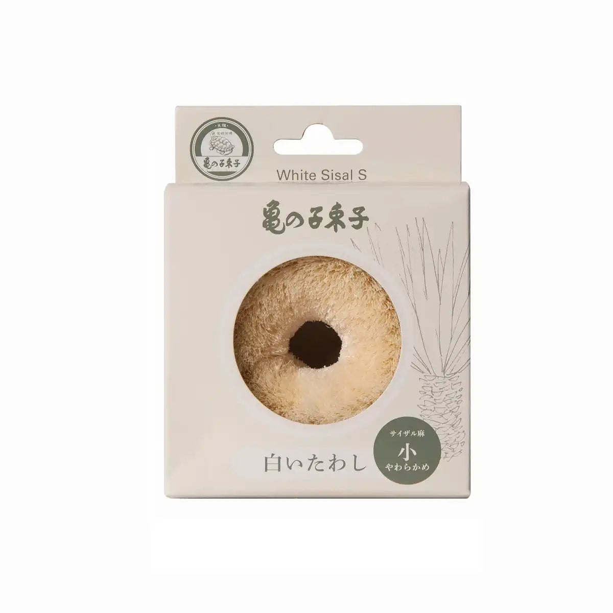 Kamenoko Tsubushi Nishio Shoten White Sisal Hemp Scrubber - Japan (Small)