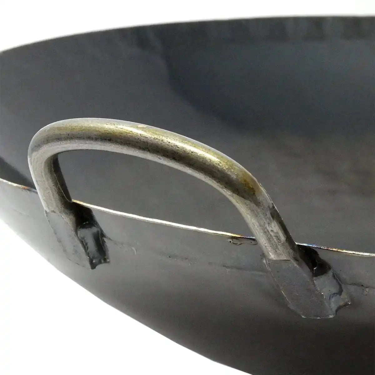 Yamada Japan 42Cm Double-Handle Hammered Iron Welded Wok 1.2Mm Thickness