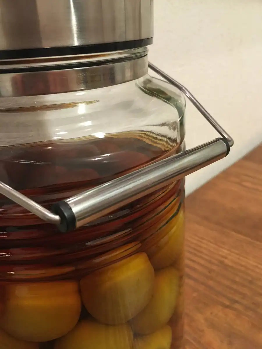 Aderia Japan 5L Cosmetic Box Plum Wine Bottle Storage Container Stainless Cap Glass Canister Airtight Coffee Beans 817