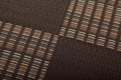 Ikehiko Corp Japan Rug Carpet Weed Edoma 2 Tatami Mats 174X174Cm Brown Washable #2117002