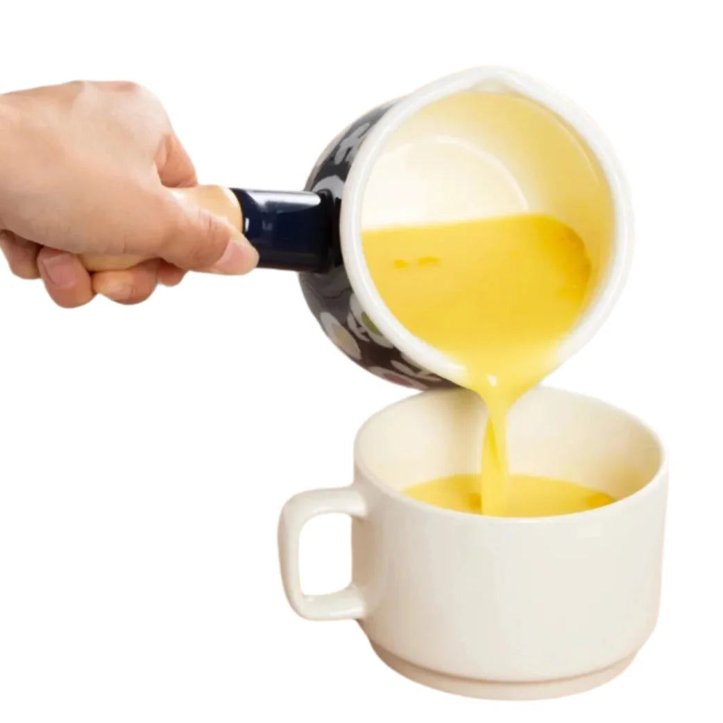 Yutaka Horo Plune Enameled Petit Milk Pan Candy Flower Navy