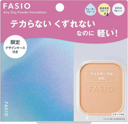 Fasio Airy Stay Powder Foundation Kit Refill Case SPF35 PA Waterproof