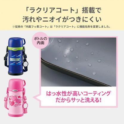 Zojirushi 600ml Blue Stainless Steel Water Bottle with Cup Model SC-MC60-AA