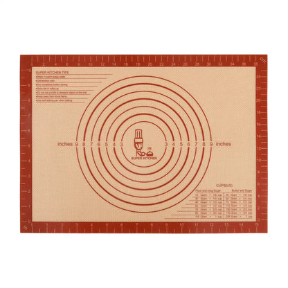 Super Kitchen Red 42X30Cm Silicone Cooking Mat Heat Resistant Placemat Japan Food Grade Baking Mat For Oven Cookie Pizza Microwave Safe