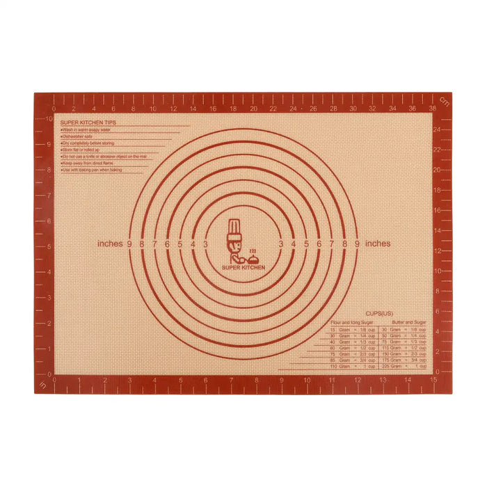 Super Kitchen Red 42X30Cm Silicone Cooking Mat Heat Resistant Placemat Japan Food Grade Baking Mat For Oven Cookie Pizza Microwave Safe