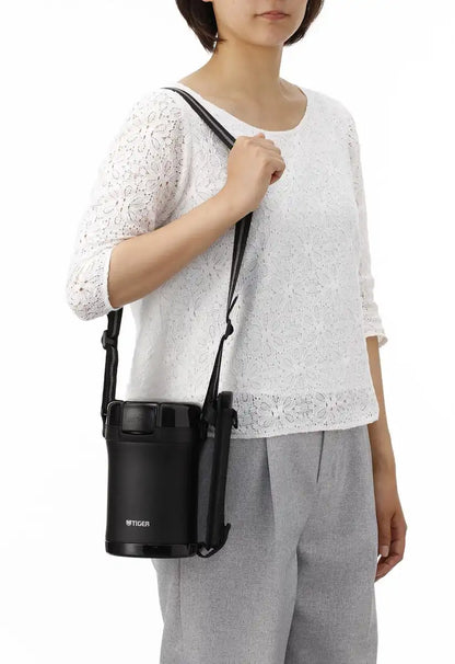 Tiger Stainless Steel Thermos Insulated 3-Cup Black Lunch Jar