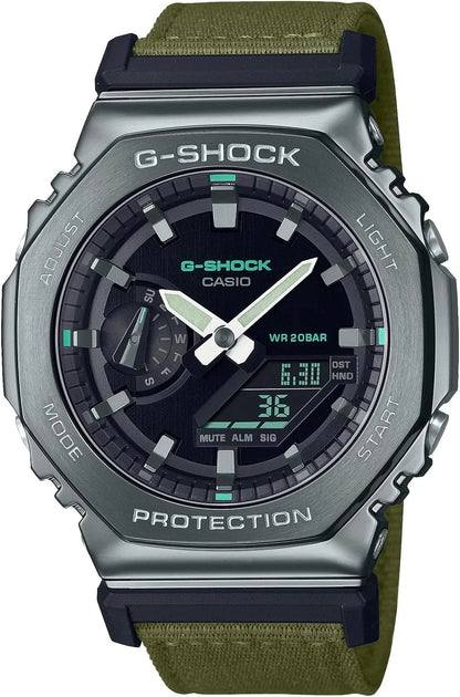 G-SHOCK GM-2100GC-1AJF Metal Cover Black Limited Edition Watch - Cross Band Olive Green
 - 4549526344503