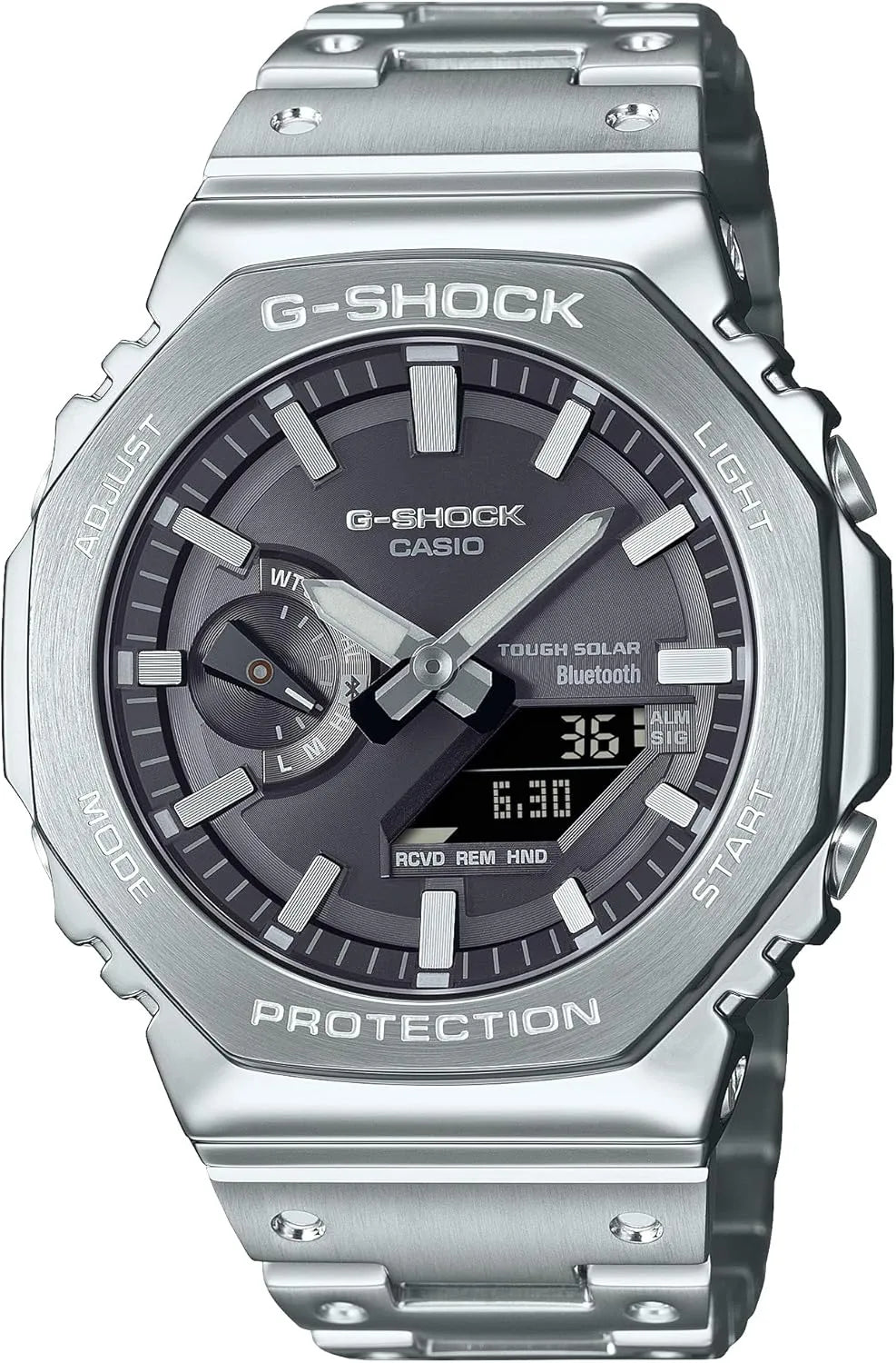 G-SHOCK GM-B2100 Classic Gold Wristwatch with Bracelet Band - Silver/Black
 - 4549526381676