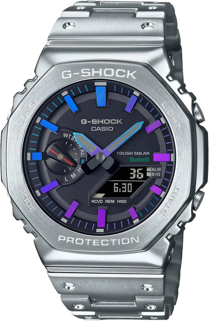 G-SHOCK GM-B2100 Classic Gold Wristwatch with Bracelet Band - Silver Purple Blue
 - 4549526361609