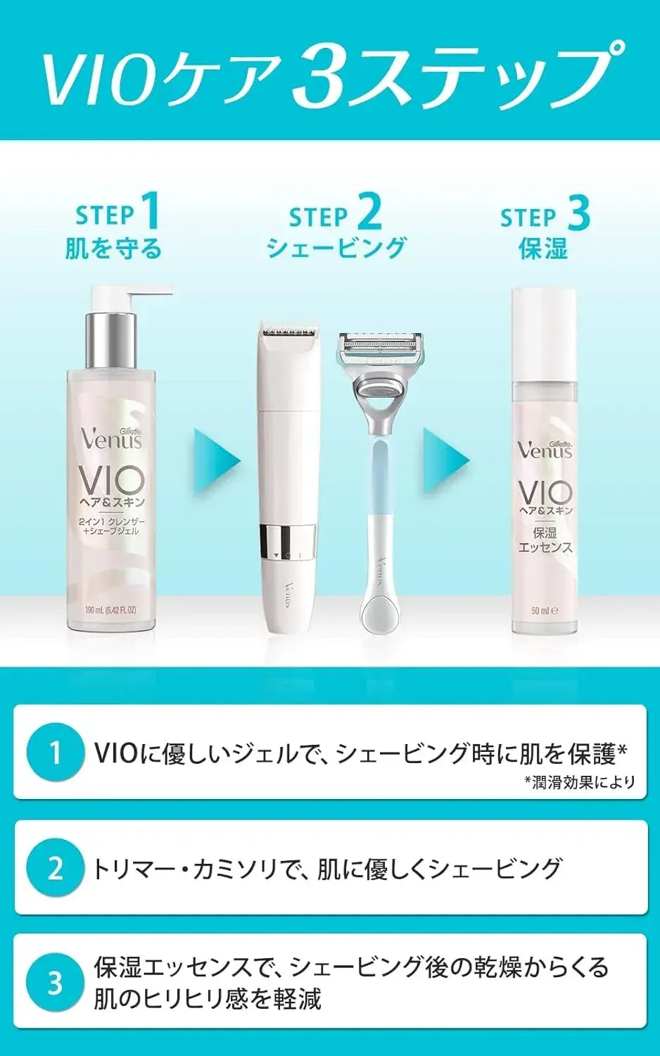 Gillette Venus VIO Women's Razor with Replacement Blade and Essence