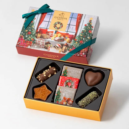 Godiva Christmas Bush de Noel Assortment 7 Piece Chocolate Gift