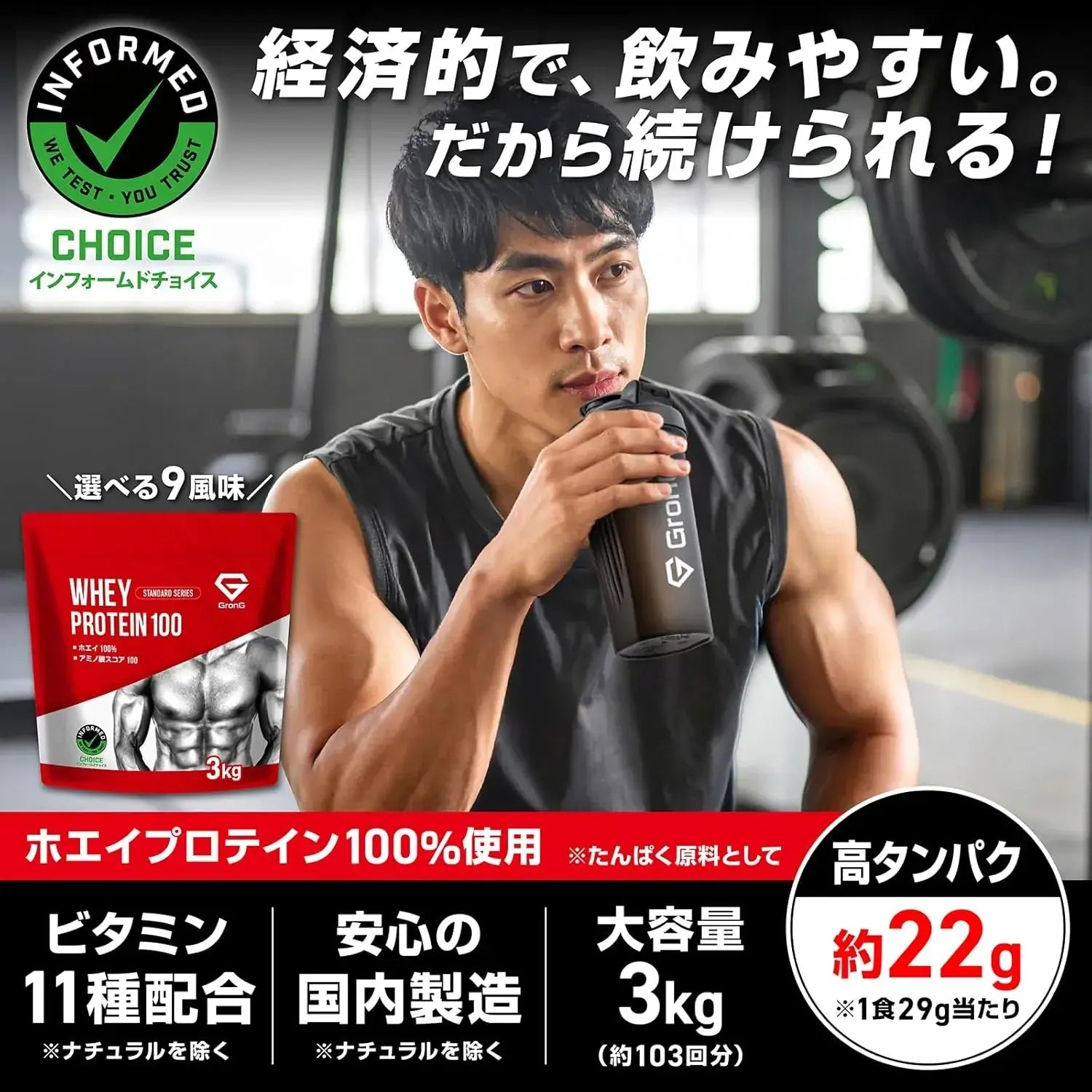GronG Whey Protein Standard Chocolate Flavor with Vitamins