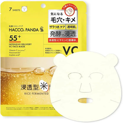 Hacco Panda Fermented VC Face Mask 7 Sheets Rice Moisturizing