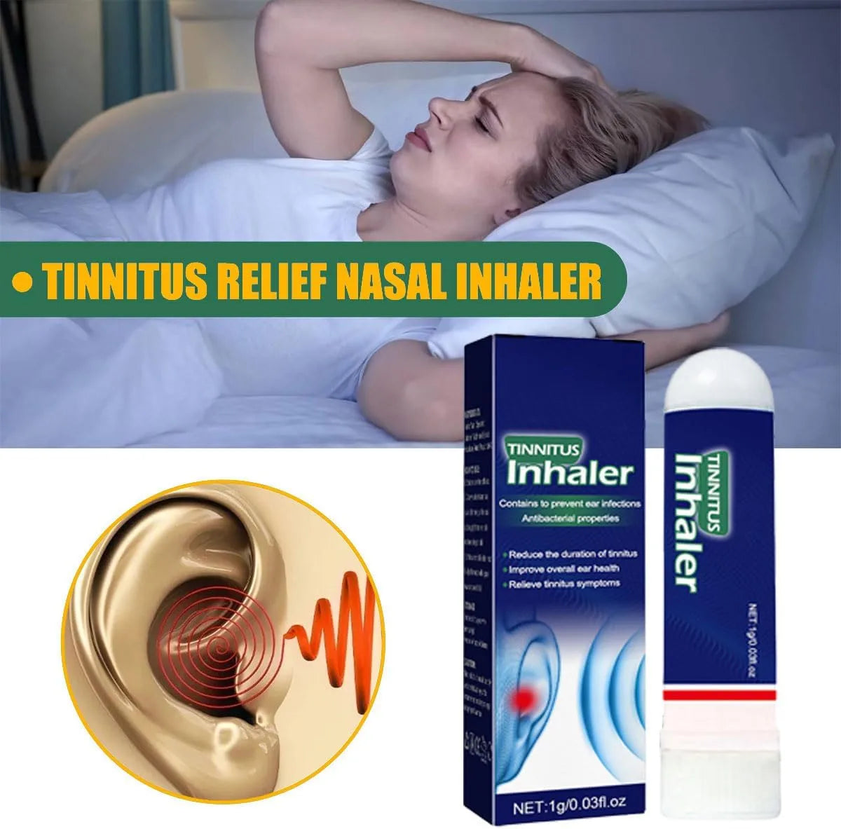 Icoyea Tinnitus Relief Nasal Inhaler Ear Pressure Anxiety Aid 3pcs