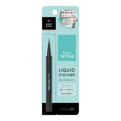 K-Palette 1DAY TATTOO Waterproof Liquid Eyeliner - 01 Night Black - 4948130736412