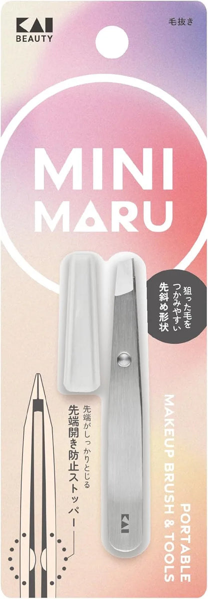 KAI Mini Maru Multi-Glass Nail File Portable 2-Way Case - Tweezers
 - 4901601079227