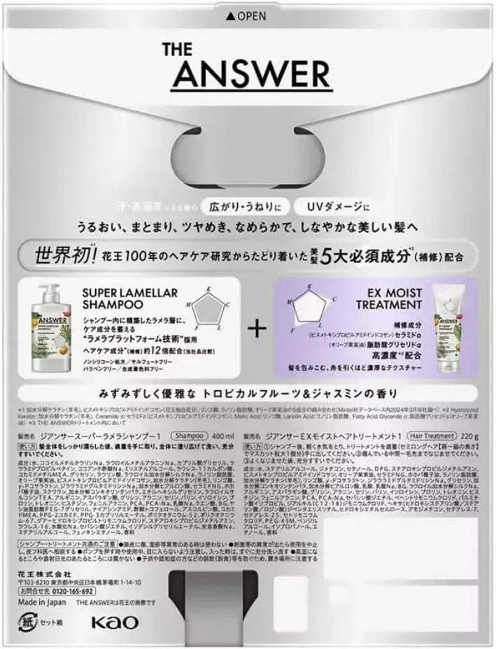 Kao THE ANSWER Super Lamellar Shampoo and EX Moist Treatment Set