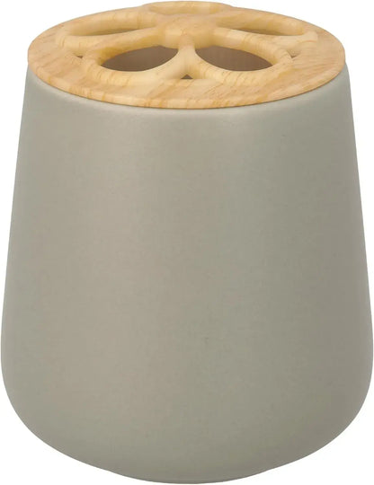 Katazuke Mino Ware Multi Stand Toothbrush Pen Holder - Olive Gray - 4595058815233