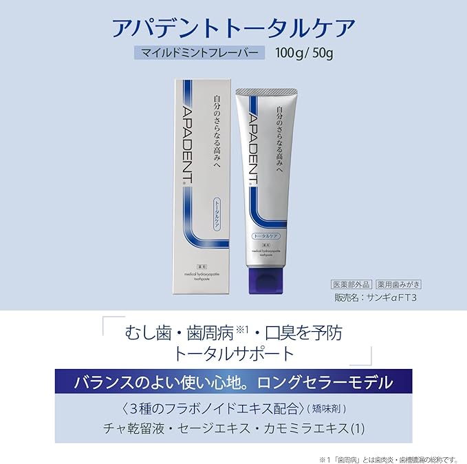 ยาสีฟัน Sangi Apadent Total Care 120G - สูตรพรีเมียมเพื่อสุขภาพช่องปาก