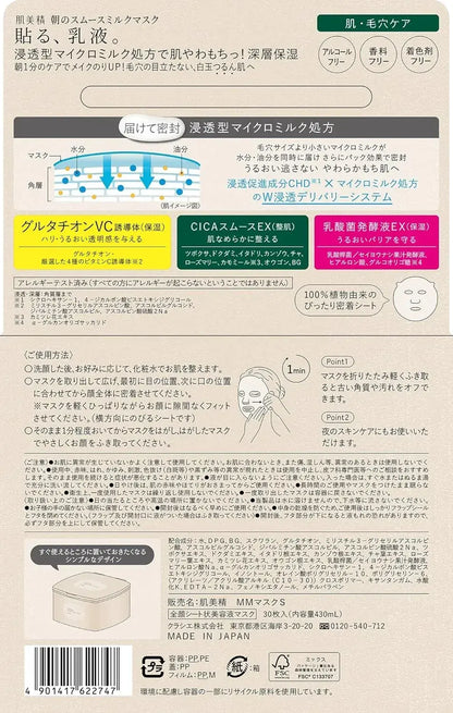 Kibisei Skin Beauty Morning Smooth Milk Face Sheet Mask