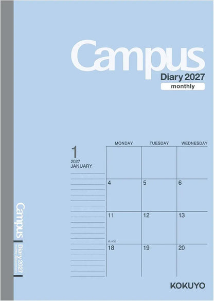 Kokuyo Campus Monthly Block Diary Planner - Blue Semi B5 - 4901480443492