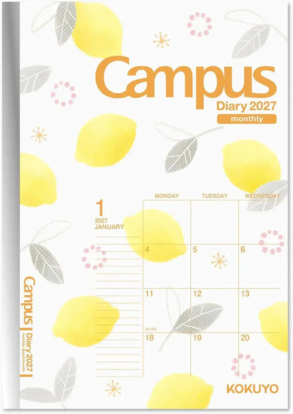 Kokuyo Campus Monthly Block Diary Planner - Garden Lemon Pattern B6 - 4901480443560