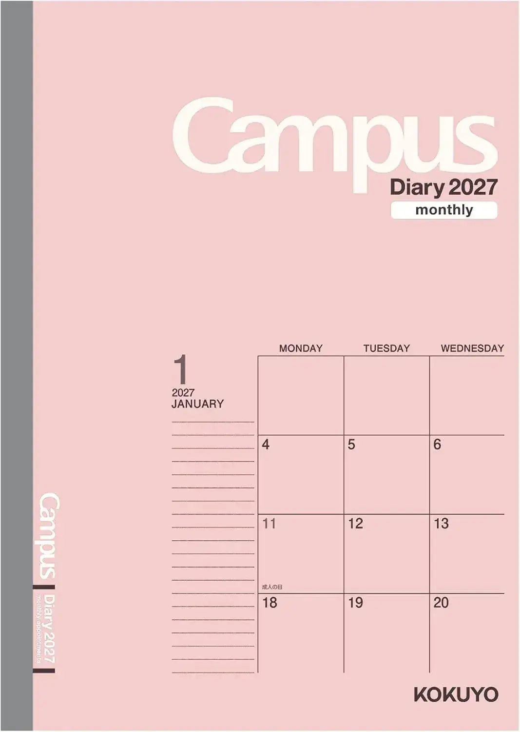 Kokuyo Campus Monthly Block Diary Planner - Pink-Semi B5 - 4901480443539