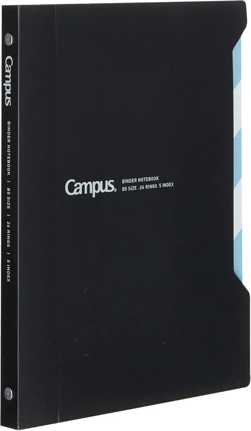 Kokuyo RU-P337W Loose Leaf Binder Campus Easy to Open with Index - Black 65 Sheet Single - 4901480026060