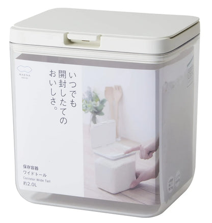 Marna Plastic Kitchen Storage Container Moisture Resistant - White-Wide Tall - 4976404276128