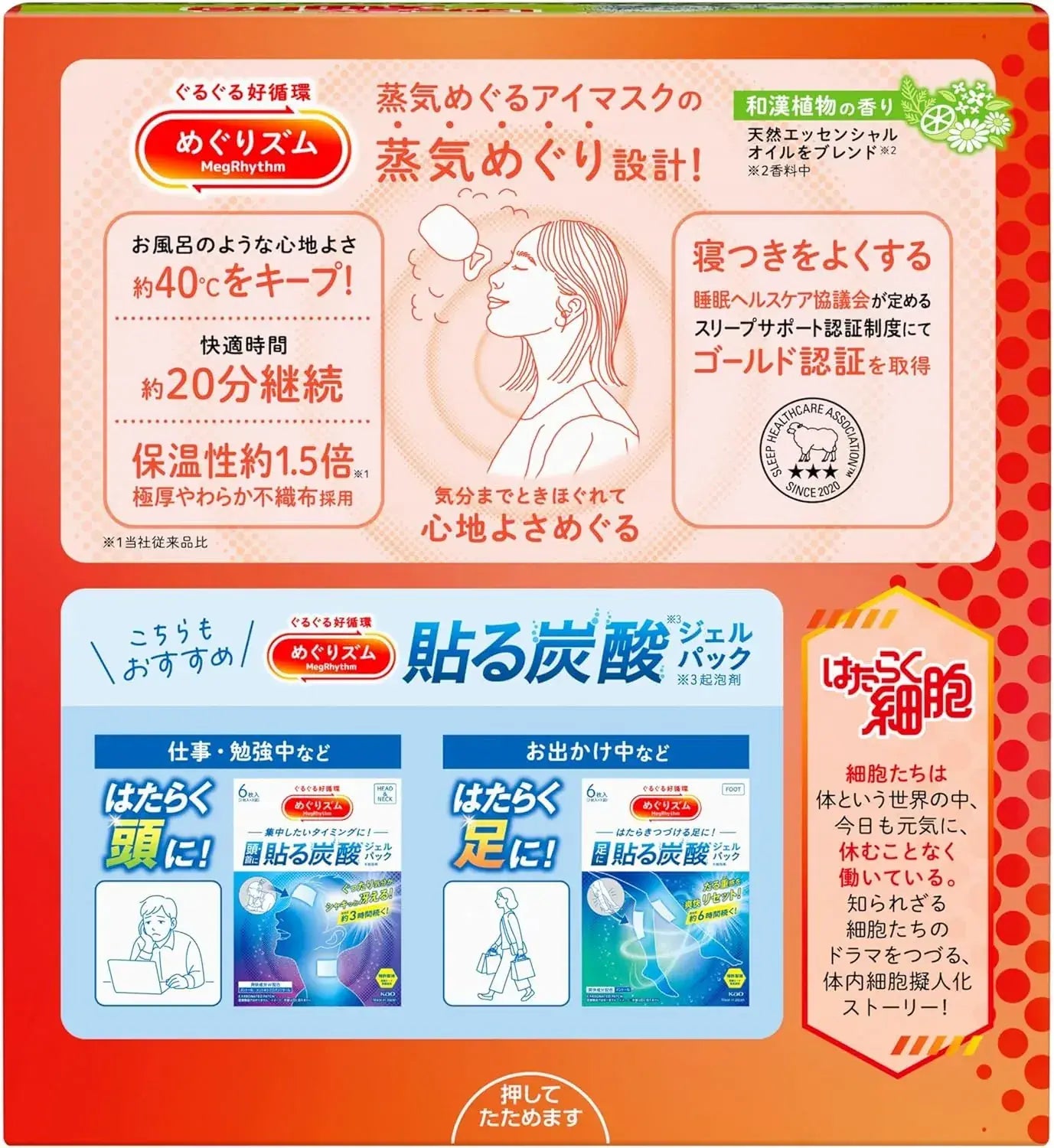 Megurhythm Steam Gourmet Eye Mask with Working Cells Design