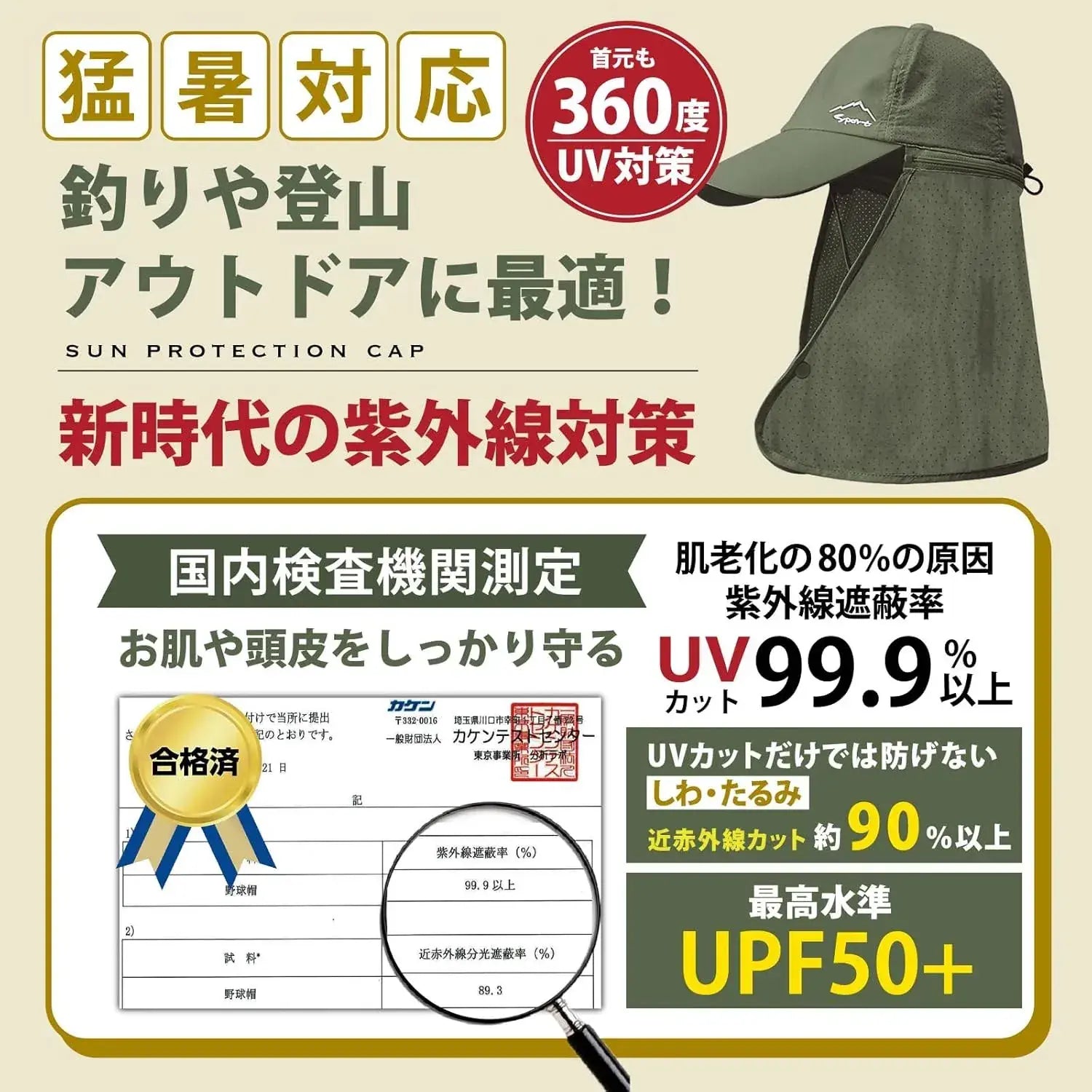 Mitsu-Q Sunshade Mesh Hat with Zipper Brim UV Cut Large Size