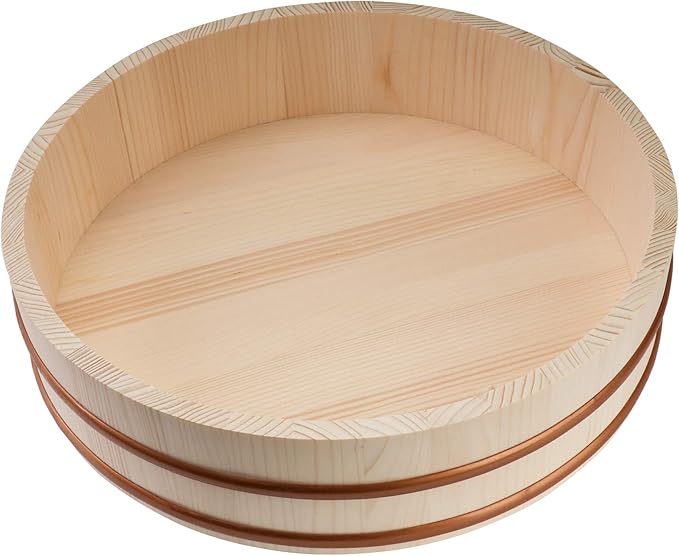Miyabi Urushi Kogei Japan Hangiri Sawara Wooden Rice Mixing Bowl 51cm