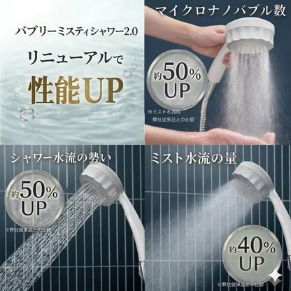 Mizsei Micro Nano Bubble Showerhead Bubbly Misty Shower 2.0