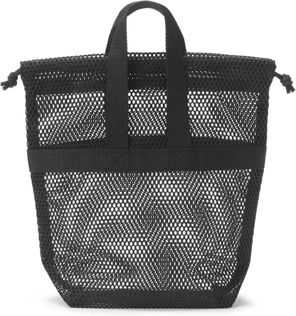 Muji 3D Mesh Drawstring Bag with Handles Pouch - Black - 4550584920738