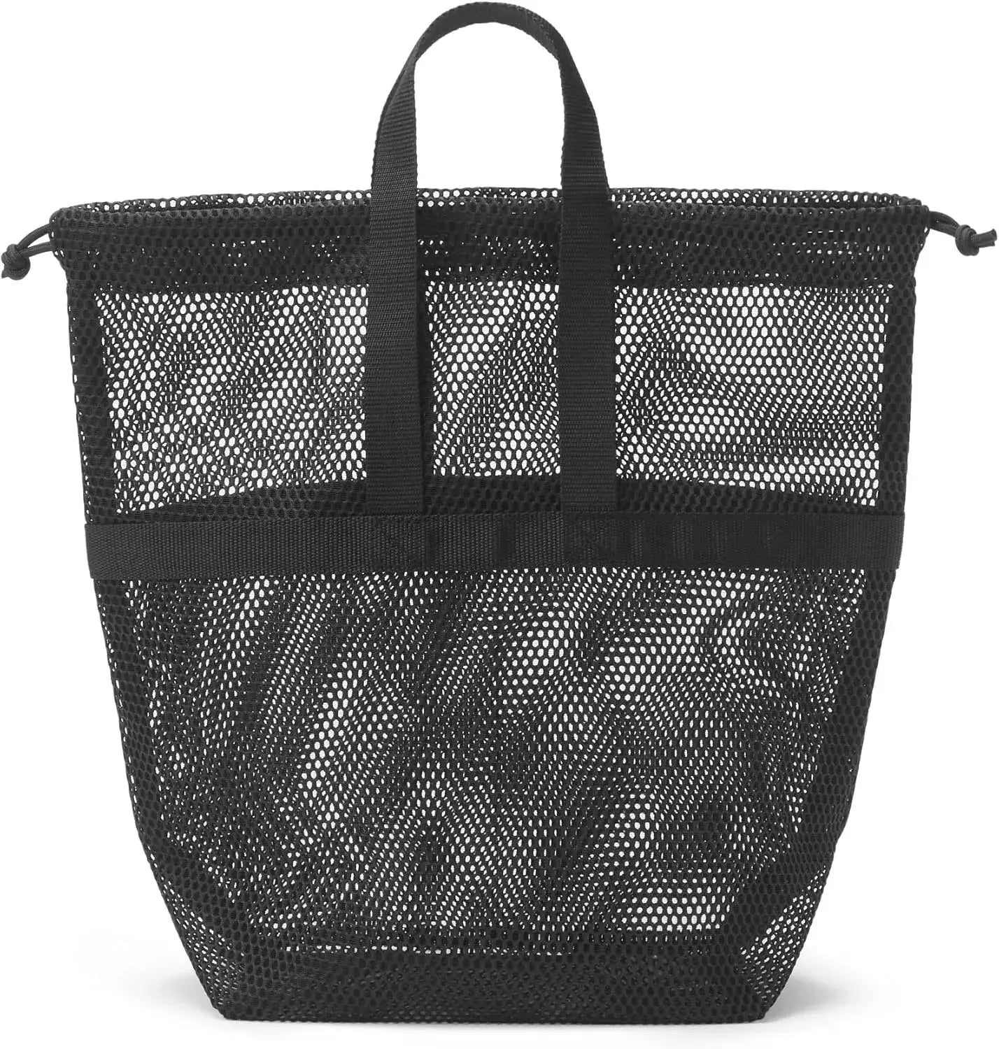 Muji 3D Mesh Drawstring Bag with Handles Pouch - Black - 4550584920752