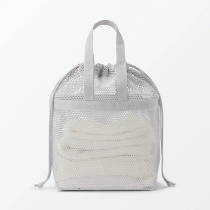 Muji 3D Mesh Drawstring Bag with Handles Pouch