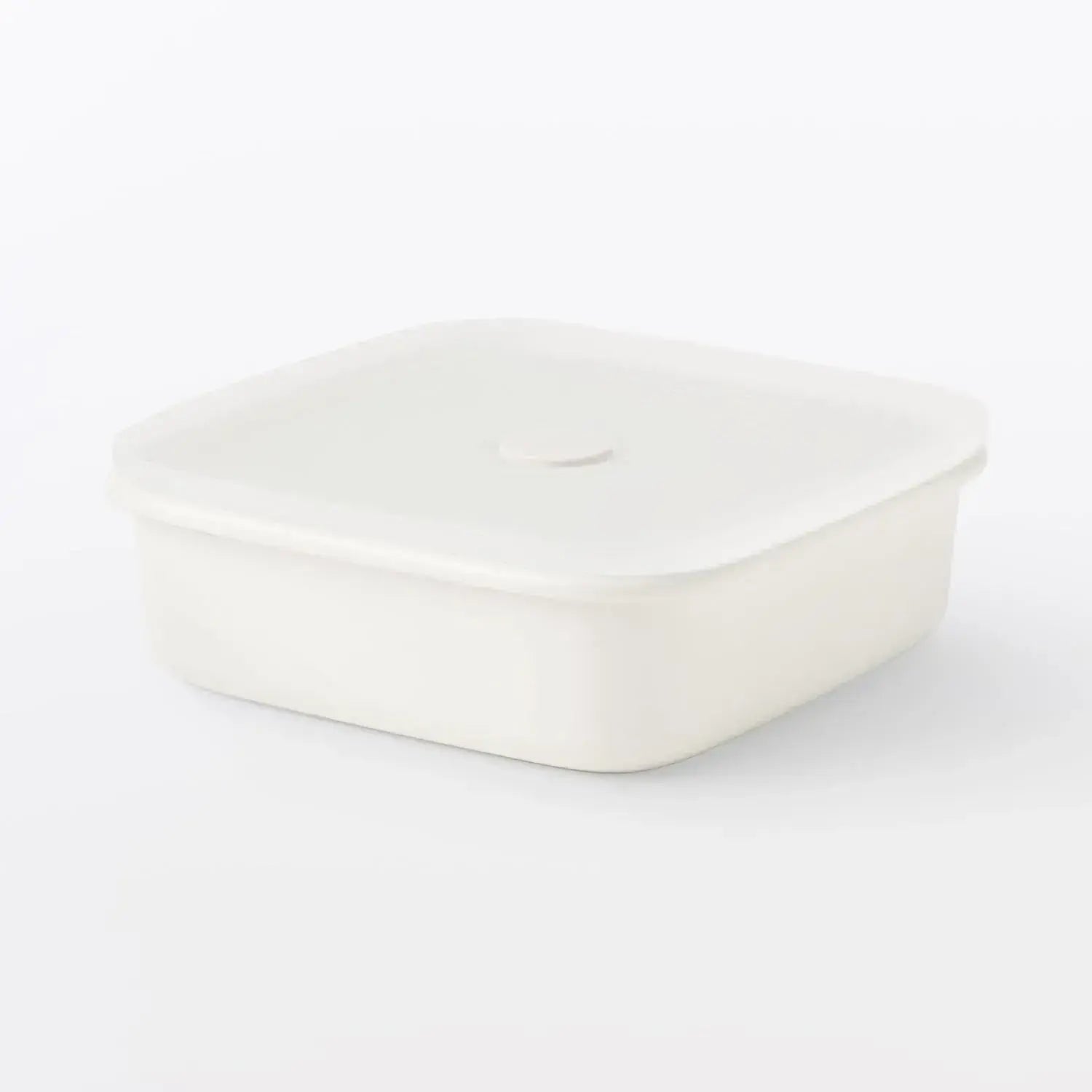 Muji Enameled Square Storage Container 6.3 Inch Compact Design