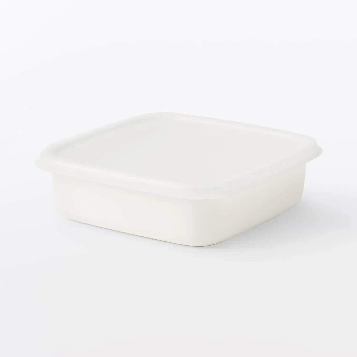 Muji Enameled Square Storage Container 6.3 Inch Compact Design