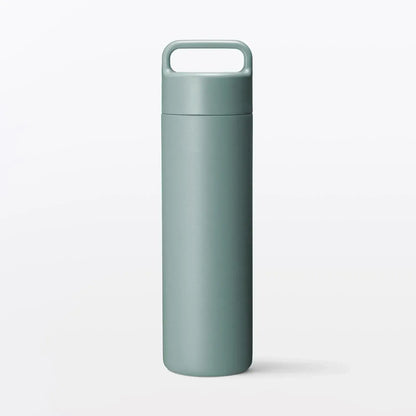 Muji Vacuum Insulated Thermal Bottle with Handle Type - Smoky Green 500ml - 4550723112659