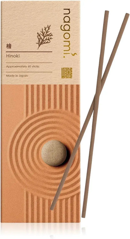 Nagomi Kobo Hinoki Incense Sticks Cypress Sandalwood Scent 60pcs
