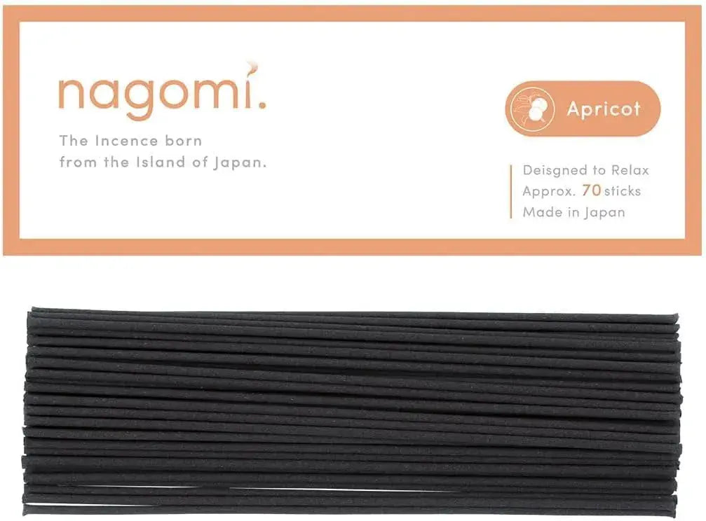 Nagomi Kobo Premium Sandalwood Incense Sticks for Purification - 70 Pcs Apricot - 4573572831755