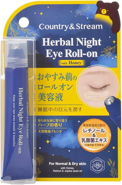 Natural Eye Roll-On Serum with Niacinamide and Retinol 15ml by Country&Stream - Herbal Night
 - 4901008613390