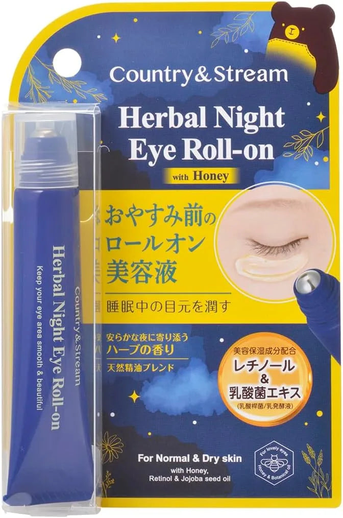 Natural Eye Roll-On Serum with Niacinamide and Retinol 15ml by Country&Stream - Herbal Night
 - 4901008613390