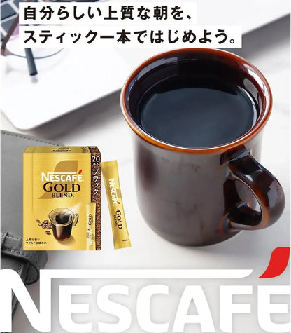 Nescafe Gold Blend Instant Black Coffee Sticks 20 Pack